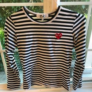 Commes De Garçons Play long sleeve top size S
